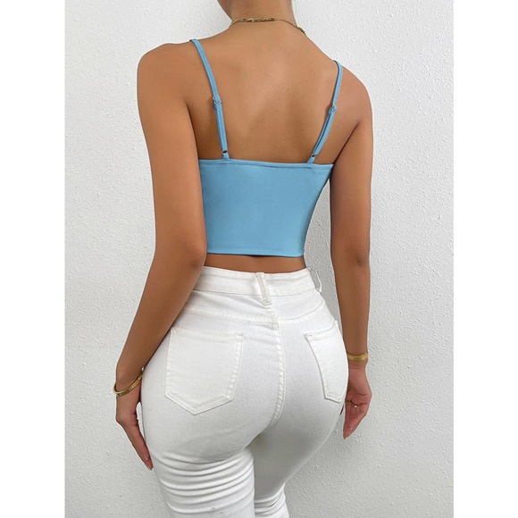 Solid Bustier Crop Cami Top black - Picture 11 of 12